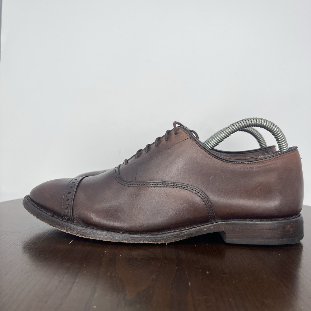 Allen Edmonds Fifth Avenue Shoes Men's 8 3E Brown Leather Oxford Dress‎ Cap Toe